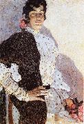 Alexander Yakovlevich GOLOVIN The Woman of spanish had on a shawl Black oil painting picture wholesale